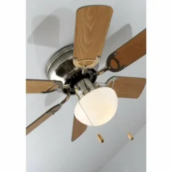 Ventilateur Globo UGO Acier inoxydable, Nickel mat, 1 lumière
