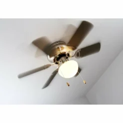 Ventilateur Globo UGO Acier inoxydable, Nickel mat, 1 lumière