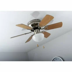 Ventilateur Globo UGO Acier inoxydable, Nickel mat, 1 lumière