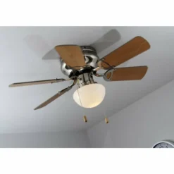 Ventilateur Globo UGO Acier inoxydable, Nickel mat, 1 lumière