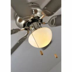 Ventilateur Globo UGO Acier inoxydable, Nickel mat, 1 lumière