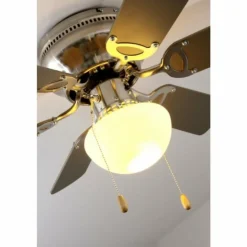 Ventilateur Globo UGO Acier inoxydable, Nickel mat, 1 lumière