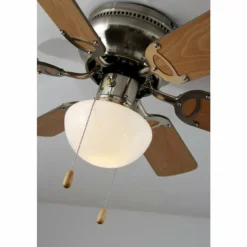Ventilateur Globo UGO Acier inoxydable, Nickel mat, 1 lumière