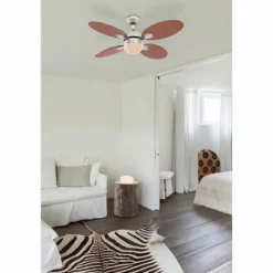 Ventilateur Globo WADE Chrome, Acier inoxydable, Nickel mat, 1 lumière