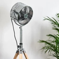 Ventilateur Magaluf Chrome, Bois clair