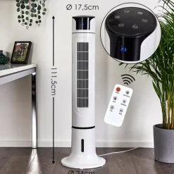 Ventilateur Urbino Tower Noir, Blanc, Télécommandes