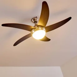 Ventilateurs de Plafond Morino Brun, Nickel mat, 2 lumières, Télécommandes