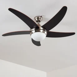 Ventilateurs de Plafond Morino Brun, Nickel mat, 2 lumières, Télécommandes