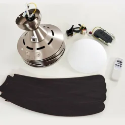 Ventilateurs de Plafond Morino Brun, Nickel mat, 2 lumières, Télécommandes