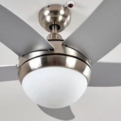 Ventilateurs de Plafond Morino Nickel mat, Argenté, 2 lumières, Télécommandes