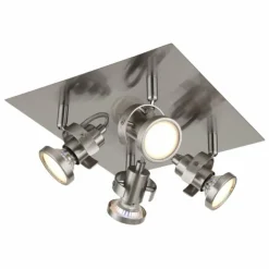 Luminaires Globo Lighting Spots Et Projecteurs|Verpax Plafonnier, Spot de plafond, Applique murale, Spot mural Nickel mat, 4 lumières