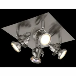 Luminaires Globo Lighting Spots Et Projecteurs|Verpax Plafonnier, Spot de plafond, Applique murale, Spot mural Nickel mat, 4 lumières