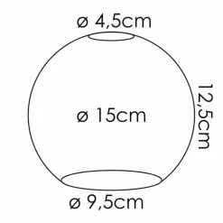 verre de rechange 15 cm Koyoto Ambre, Clair