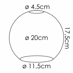 verre de rechange 20 cm Koyoto Ambre, Clair