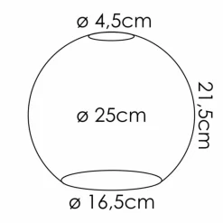 verre de rechange 25 cm Koyoto Ambre