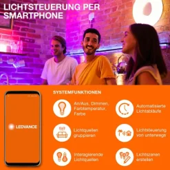WIF Lampe solaire Luminaires Ledvance LED Noir, 1 lumière, Détecteur de mouvement, Changeur de couleurs