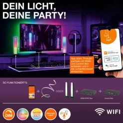 Wifi Lampadaire Luminaires Ledvance LED Noir, 1 lumière, Changeur de couleurs