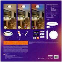 Wifi Plafonnier Luminaires Ledvance LED Noir, 1 lumière, Changeur de couleurs