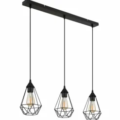 Luminaires Globo Lighting Suspensions|Zachary Suspension Noir, 3 lumières
