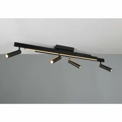 Luminaires Trio Éclairage Led|Zeno Plafonnier LED Noir, 5 lumières, Télécommandes