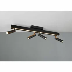 Luminaires Trio Éclairage Led|Zeno Plafonnier LED Noir, 5 lumières, Télécommandes