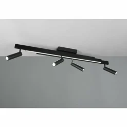 Luminaires Trio Éclairage Led|Zeno Plafonnier LED Noir, 5 lumières, Télécommandes